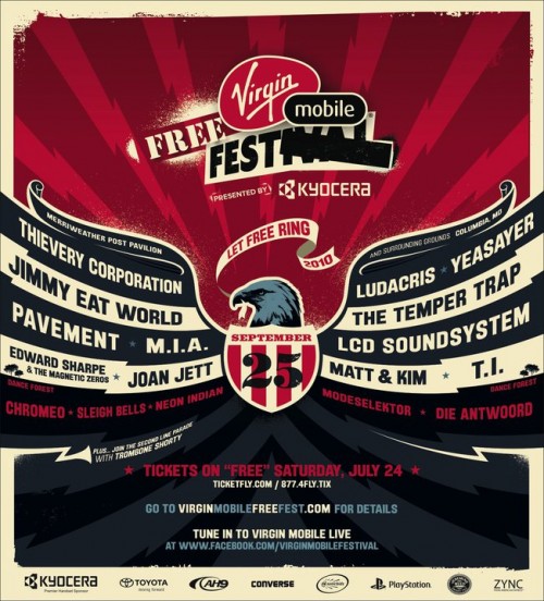 Virgin Mobile FreeFest Announced: M.I.A., Soundsystem Pavement - LIVE music blog