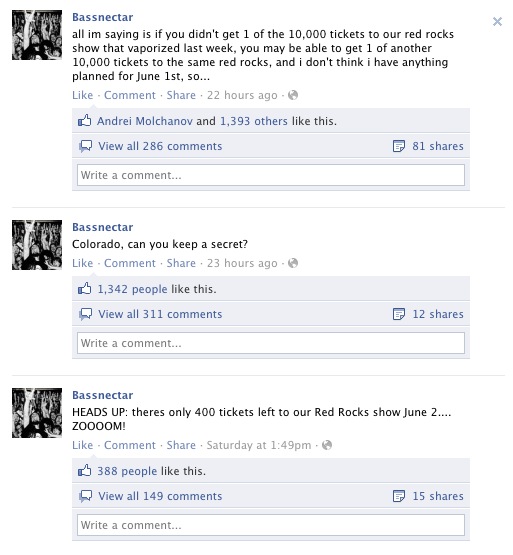 bassnectar red rocks sellout